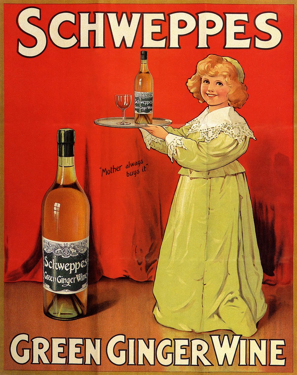 Engelsk reklamaffisch för läskedrycken "Schweppes Green Ginger Wine" av Unbekannter Künstler