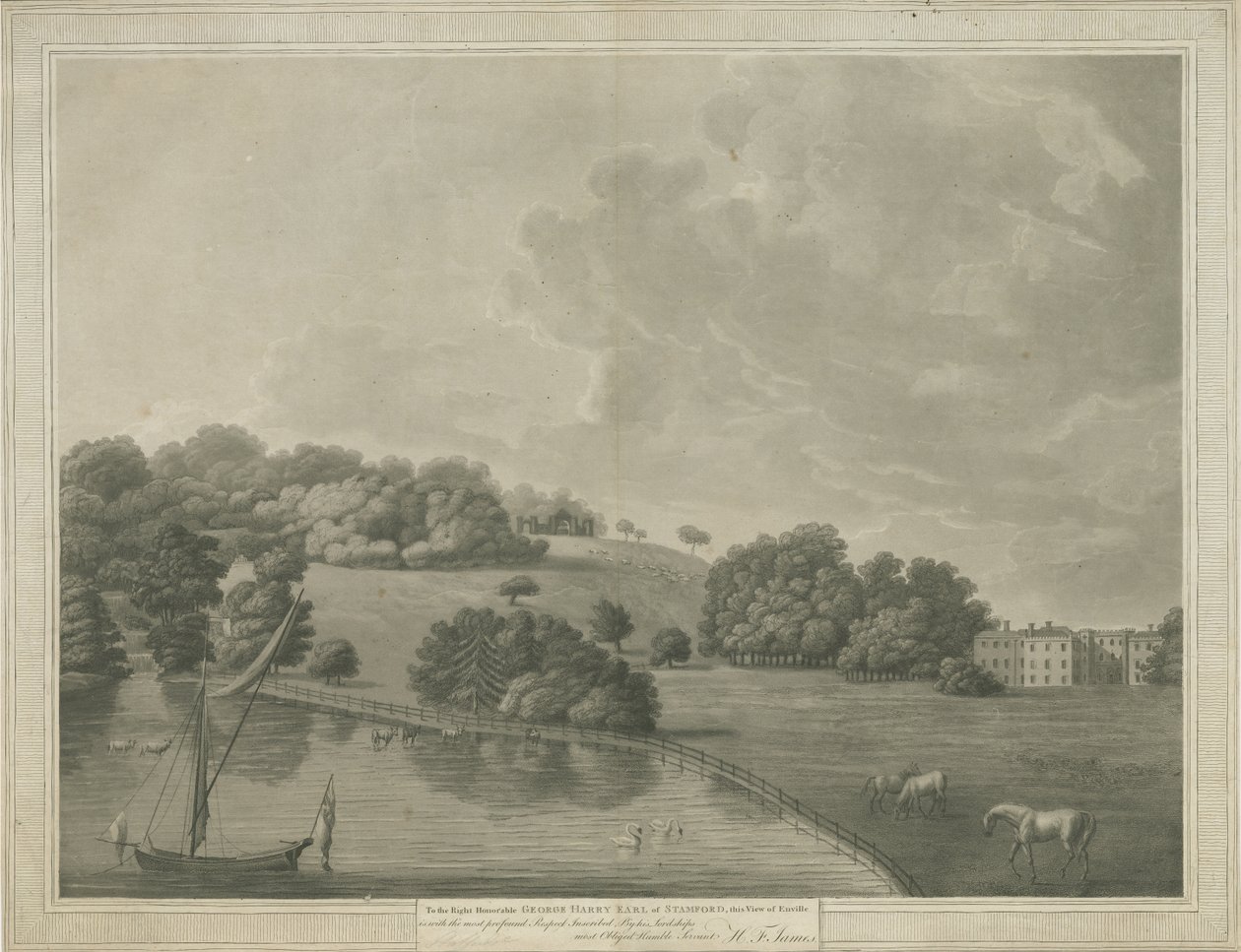 Enville Hall: akvatintgravyr och [?1800-talet] av Unbekannt