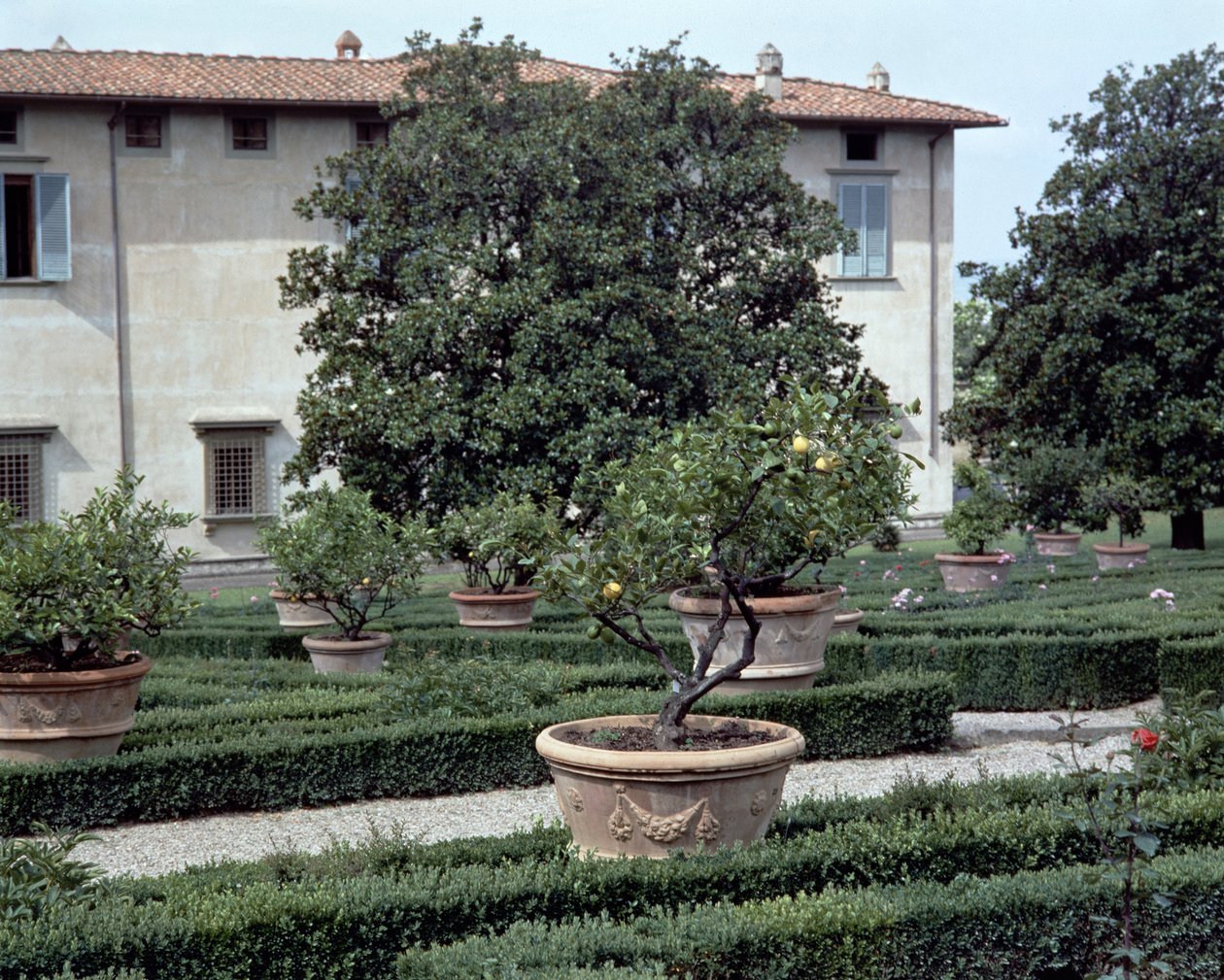 Exteriör vy av villan Medicea di Castello och trädgården (foto) av Unbekannt