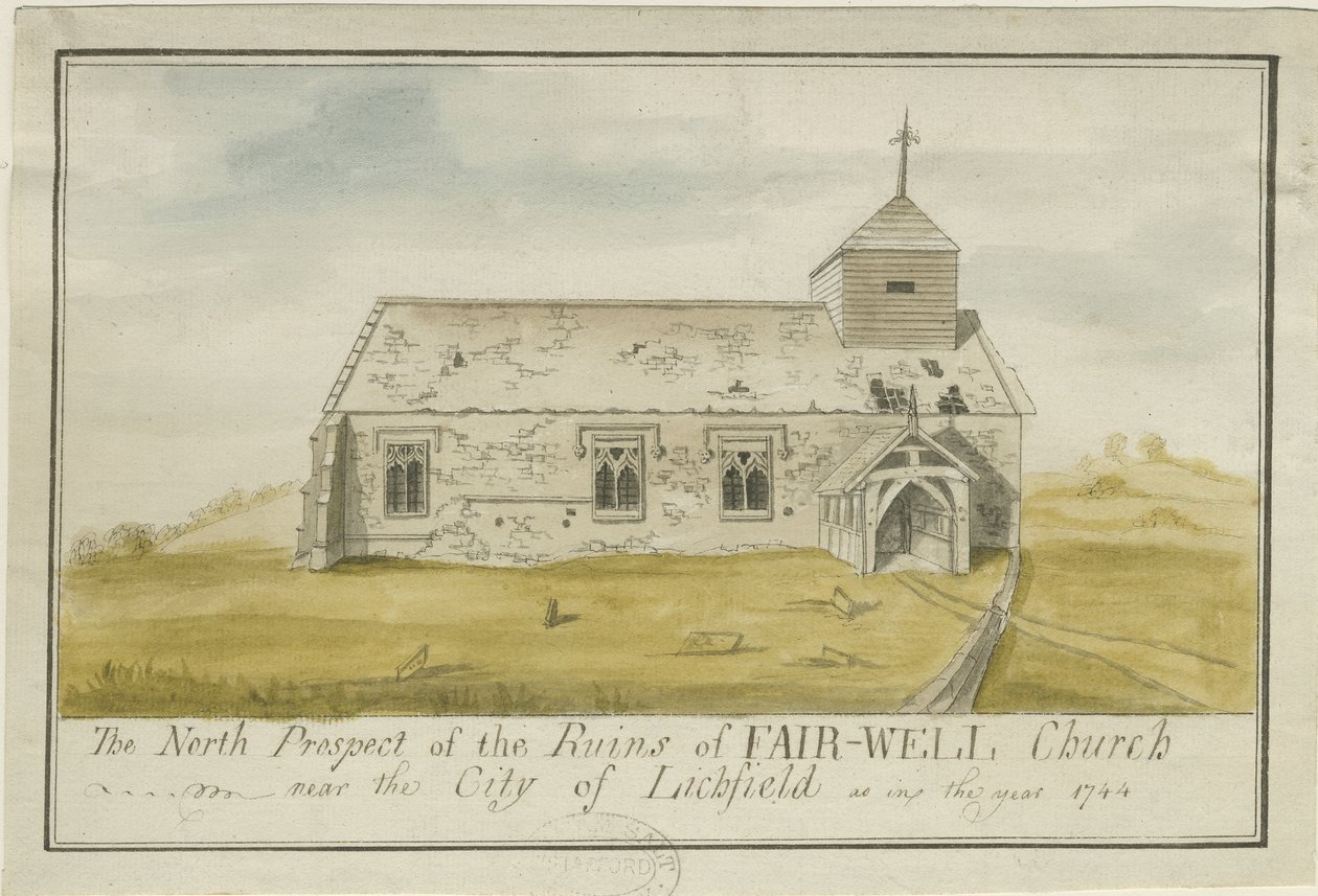 Farvälkyrkan: färgpennateckning, 1744 av Unbekannt