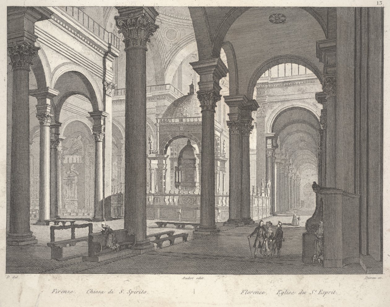 Florens: Den Helige Andes kyrka (Florence. Church of S. Spirito) av Unbekannter Künstler