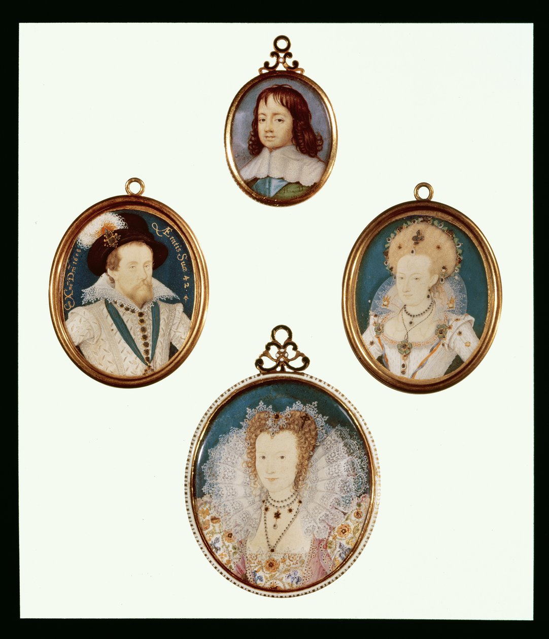 Fyra miniatyrer: Charles II som pojke av D. Desgranges av Unbekannt