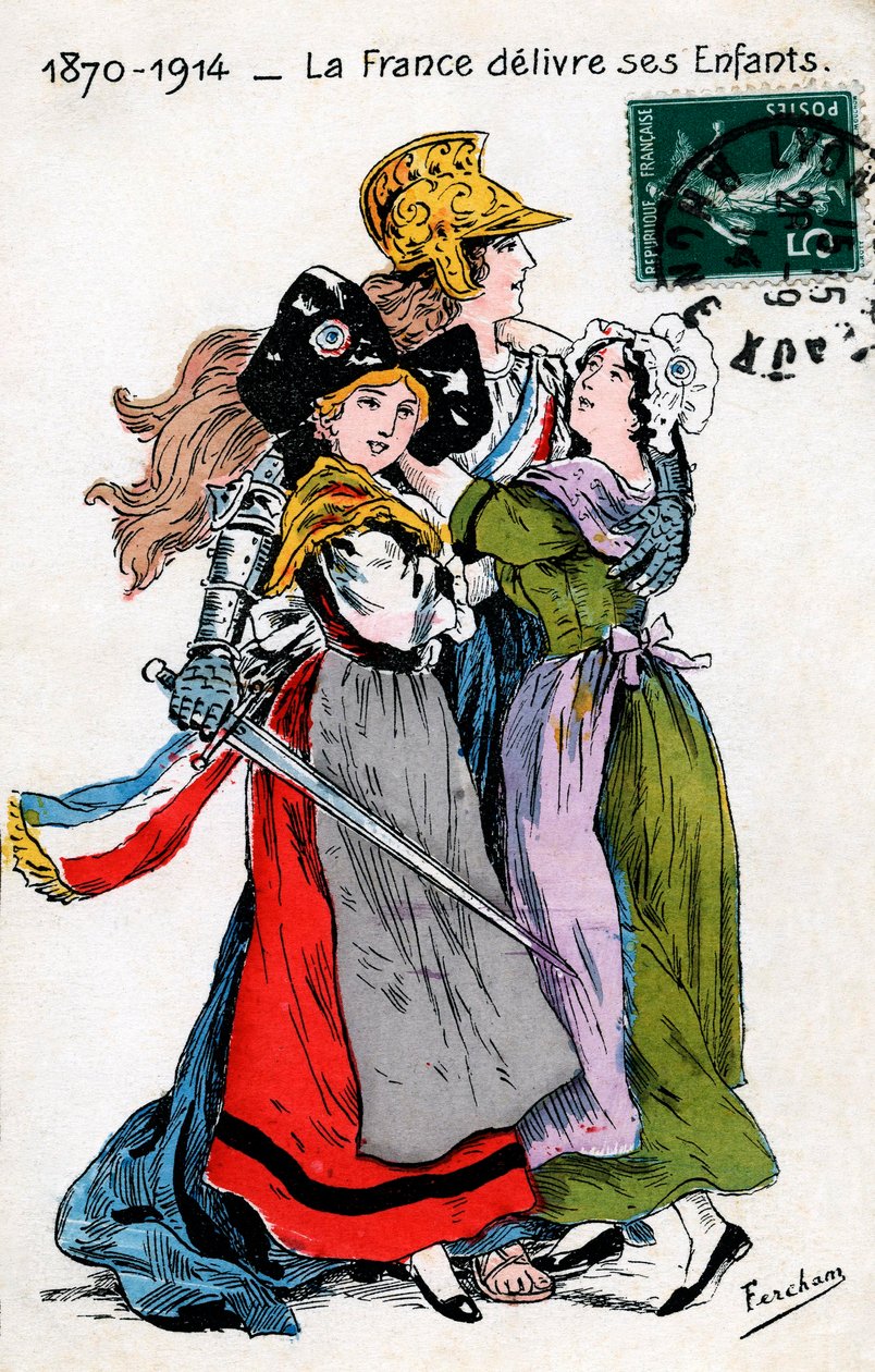 Frankrike levererar sina barn (Alsace och Mosel, Lorraine), vykort av Fercham av Unbekannt