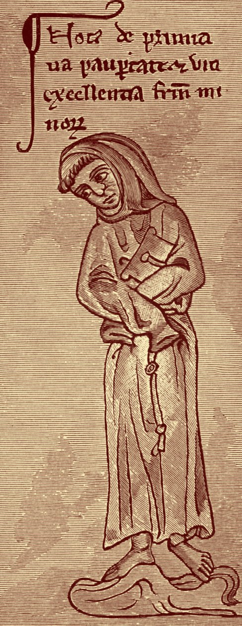 Franciscan - från teckning av Matthew Paris av Unbekannter Künstler