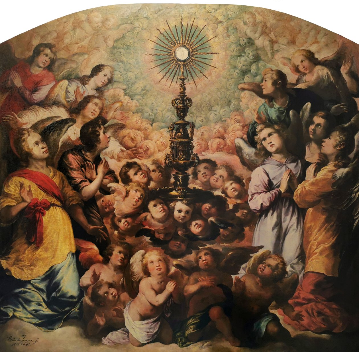 Francisco de Herrera el Viejo - Eukaristins upphöjelse - Archicofradía Sacramental de las Siete Palabras (De sju ordens sakramentala brödraskap) av Unbekannter Künstler