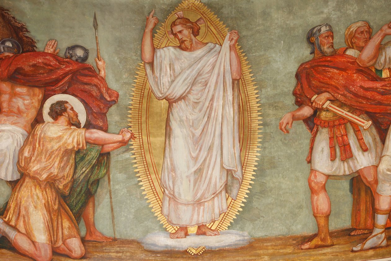 Fresk i St Pauls kyrka: St Pauls konvertering, Lyon, Frankrike av Unbekannt