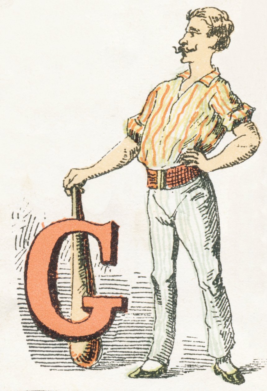 G - Gymnast - Barnsligt alfabet, Editions Gordinne 1920 (gravyr) av Unbekannt
