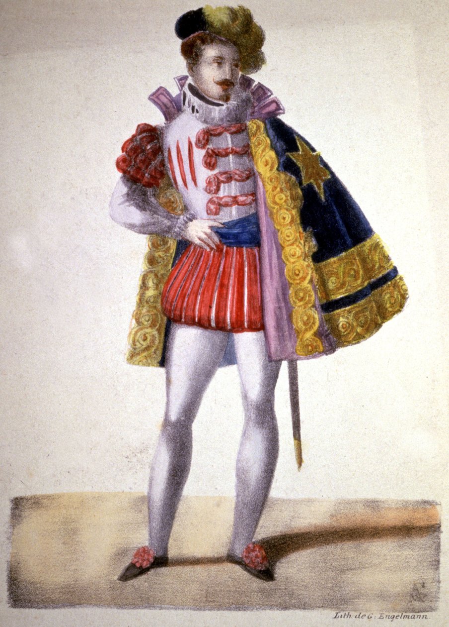 Garcia som Don juan i Mozarts opera, ca 1840-1850 (litografi) av Unbekannter Künstler