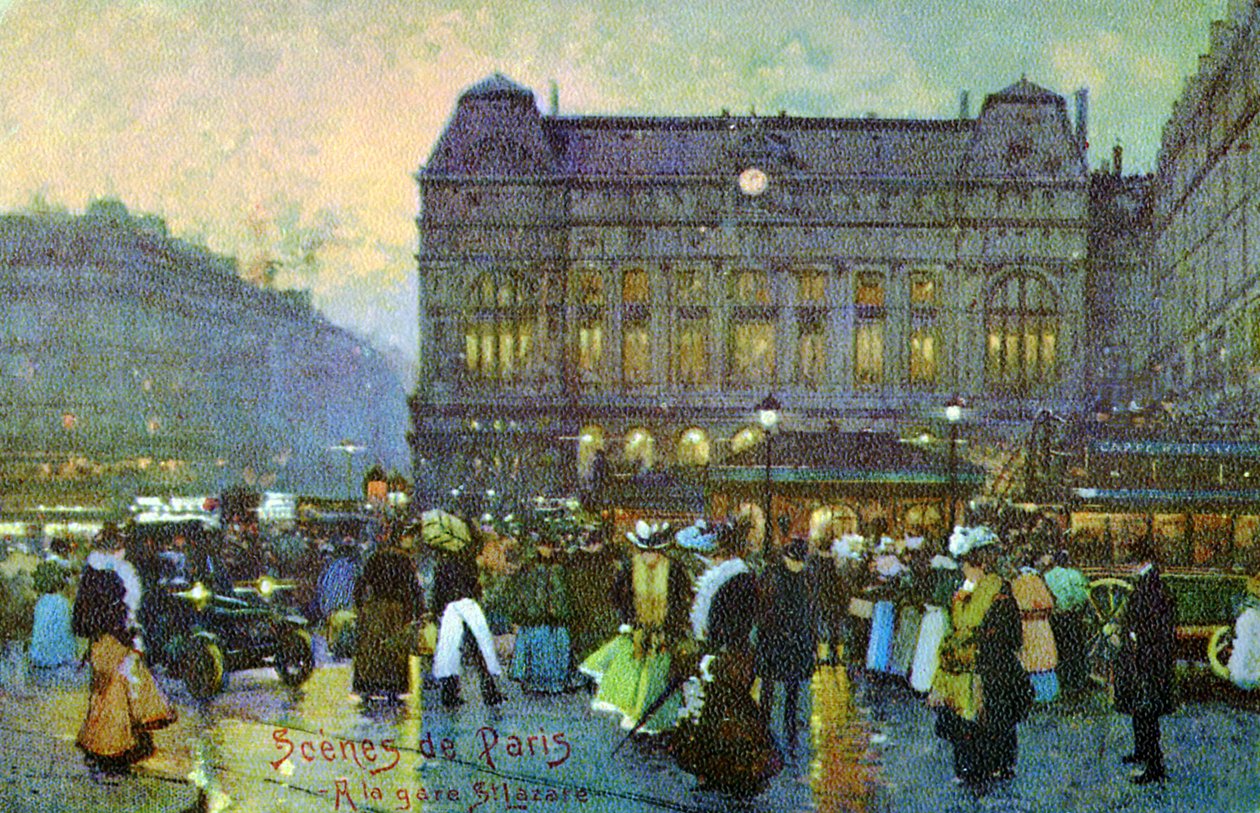 Gare St Lazare, Paris, ca 1900. av Unbekannter Künstler