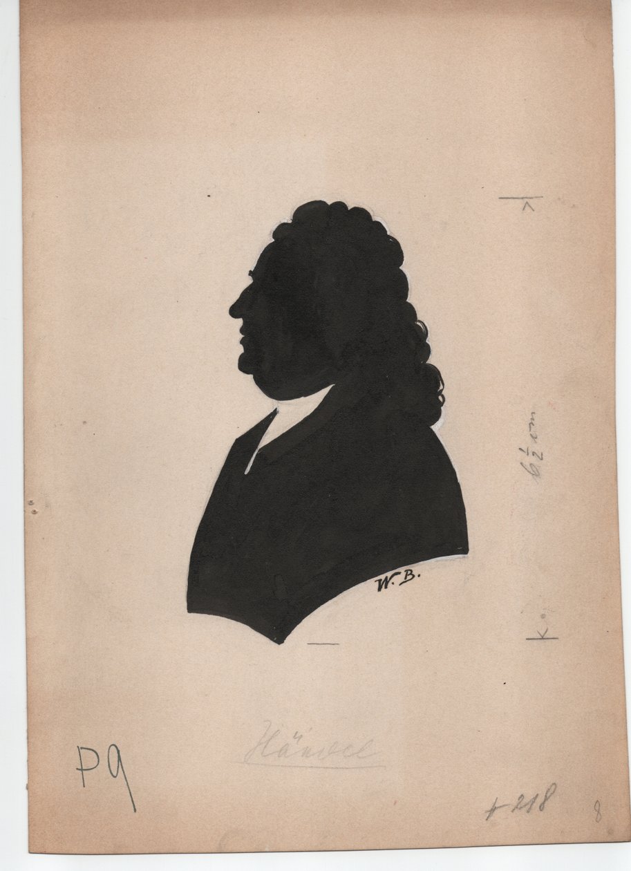 George Frideric Handel (1785-1759) (c. 1850, silhouette) av Unbekannter Künstler