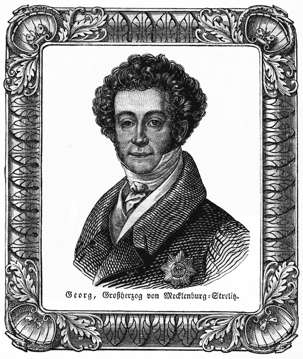 Georges de Mecklembourg Strelitz (1779-1860) - George, storhertig av Mecklenburg-Strelitz, illustration från : " Das Pfennig Magazin " , Nr. 223, 8. juli 1837 av Unbekannter Künstler