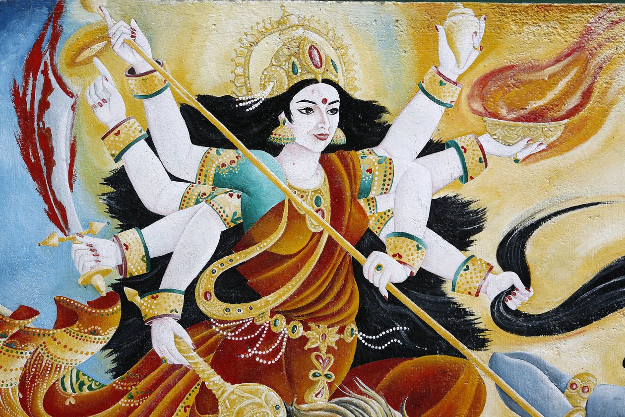Gudinnan Durga som besegrar ondskan, Katmandu, Nepal av Unbekannt