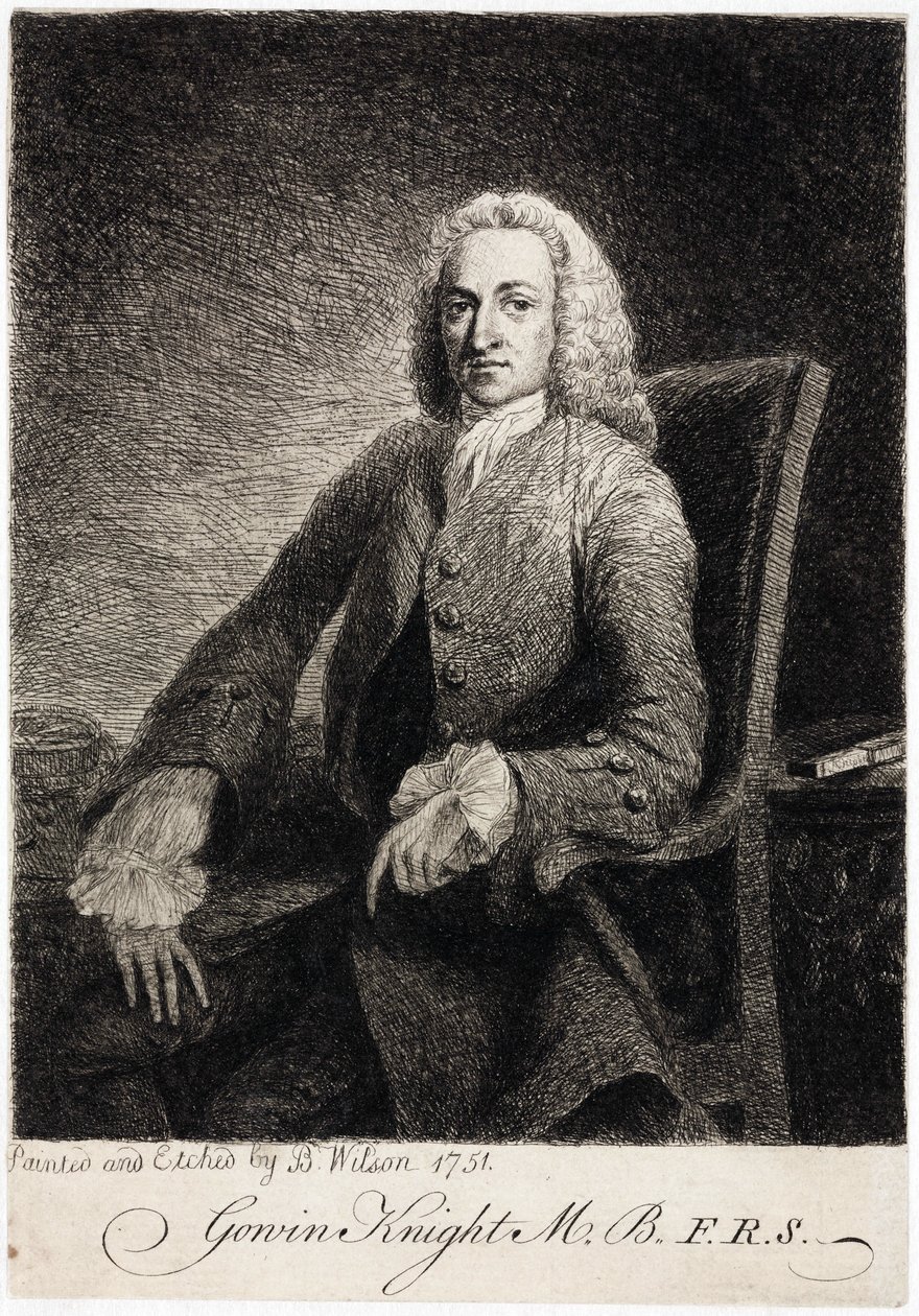 Gowin Knight, vetenskapsman, ca 1751 av Unbekannt