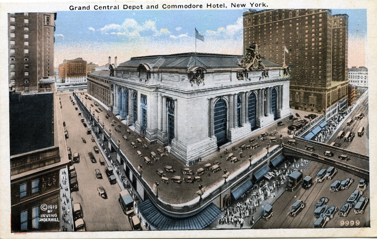 Grand Central Depot och Commodore Hotel, New York av Unbekannter Künstler