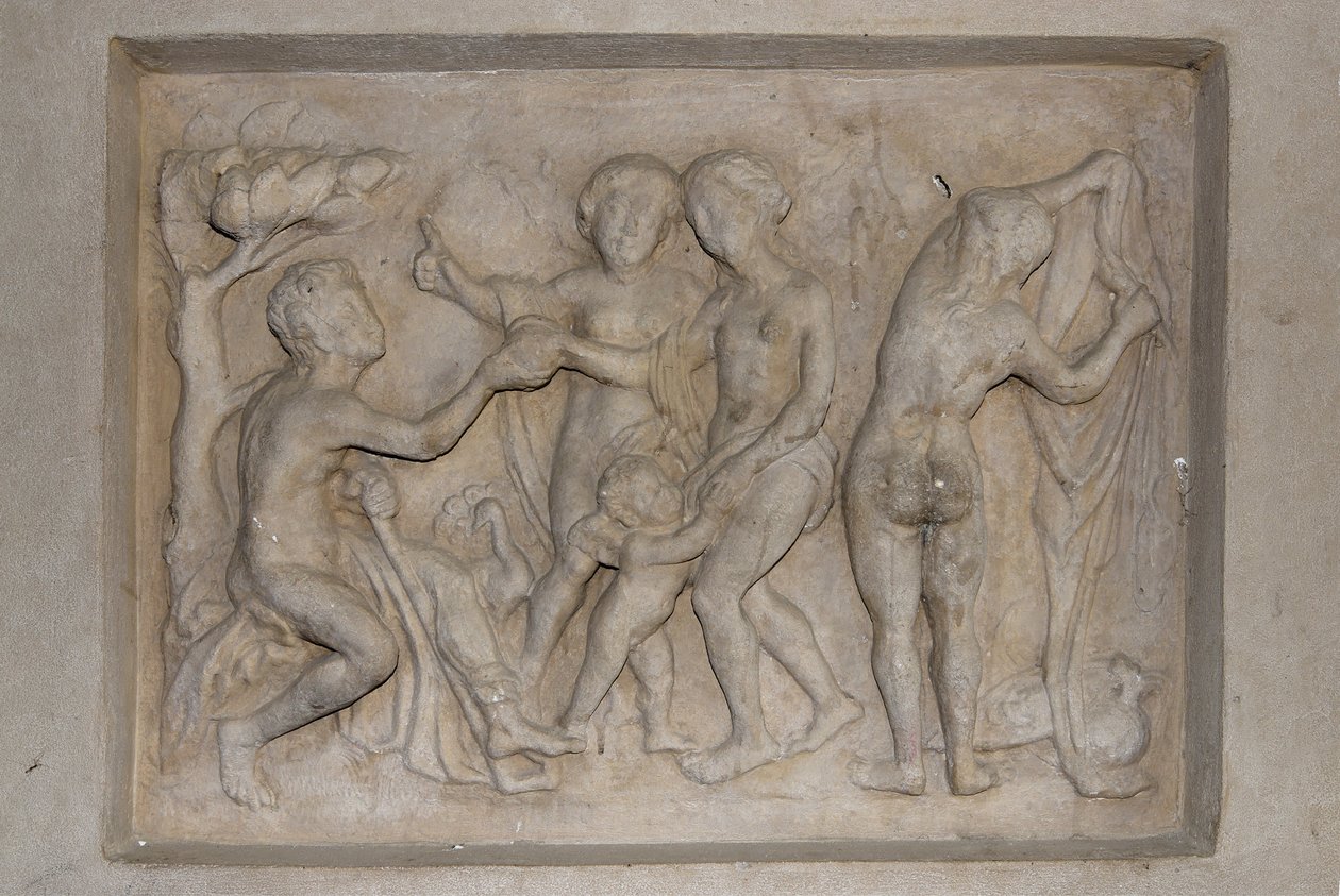 Grekisk mytologi: Parisdomen. Herden Paris måste välja den vackraste av de tre gudinnorna från Afrodite (Venus), tillsammans med Amor, Hera (Junon) och Athena (Minerva). Han väljer Afrodite som han erbjuder ett gyllene äpple. Lättnad av Unbekannt