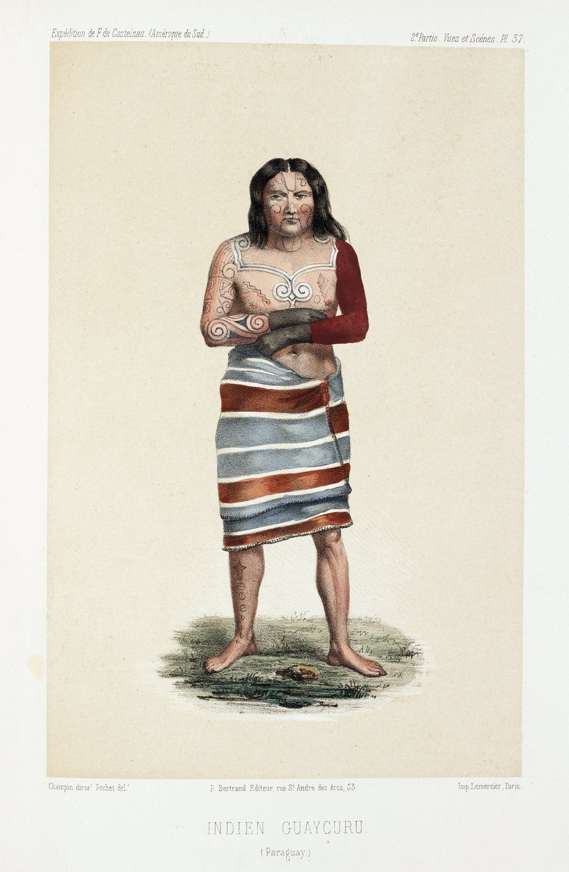 Indiska Guaycuru, c 1843-1 av Unbekannt