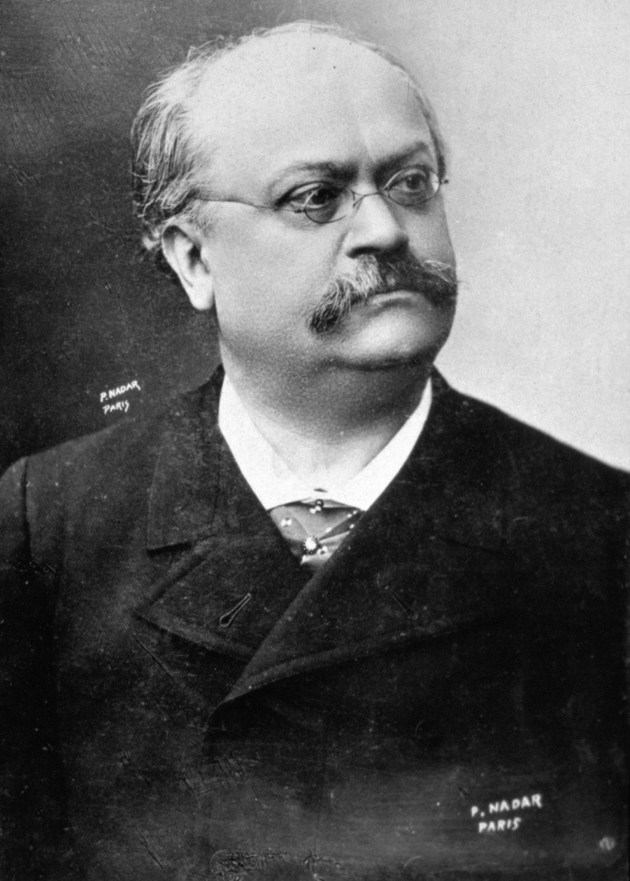 Porträtt i halvfigur av den franske operettkompositören Alexandre Charles Lecocq av Unbekannter Künstler