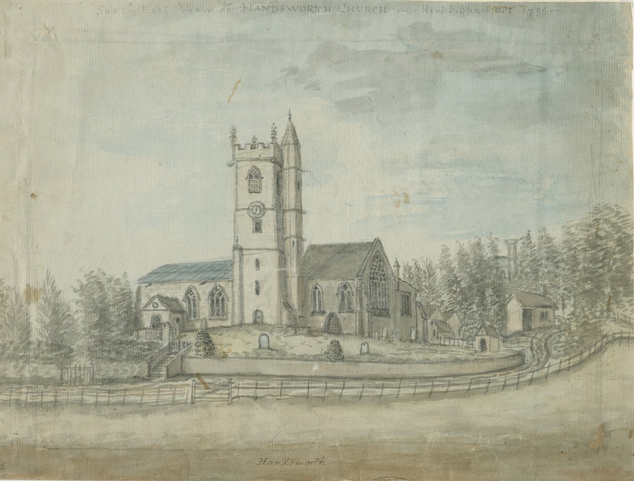 Handsworth Church: akvarellmålning, 1769 av Unbekannt