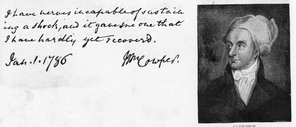 Handstil och signatur av William Cowper av Unbekannt
