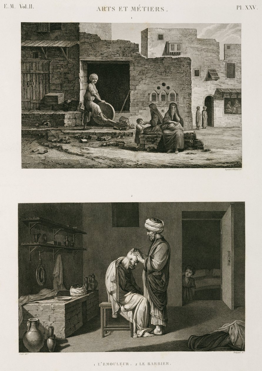 Hårdvara och järnhandel Knivslip och barberare, Egypten, ca 1798 av Unbekannt