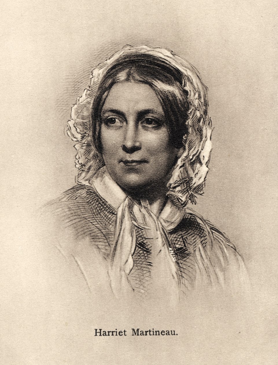 Harriet Martineau - porträtt av Unbekannter Künstler