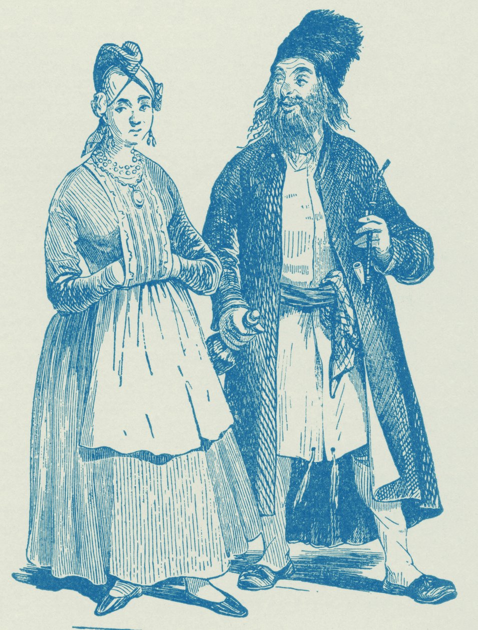 Hassid och fru, tidigt 1800-tal av Unbekannter Künstler