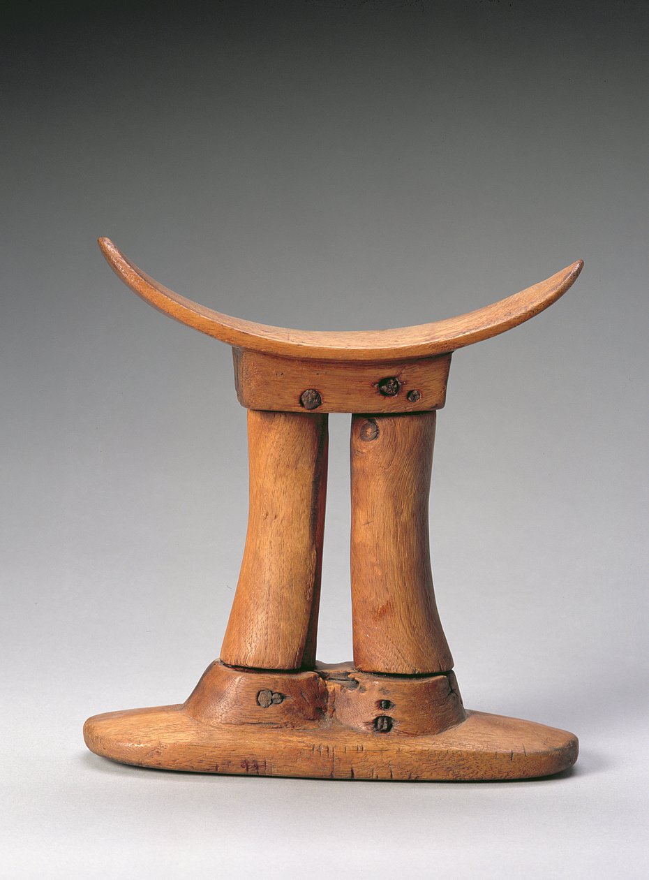 Nackstöd, egyptiska, Nya kungariket, c.1550-1069 f.Kr. (trä) av Unbekannt