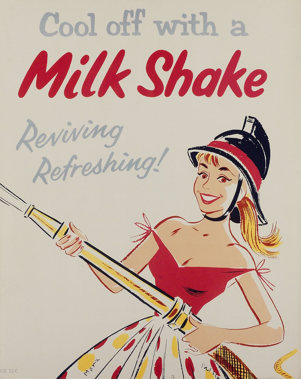 Hälsoundervisning ïKyl av med en milkshake, affisch av Unbekannt