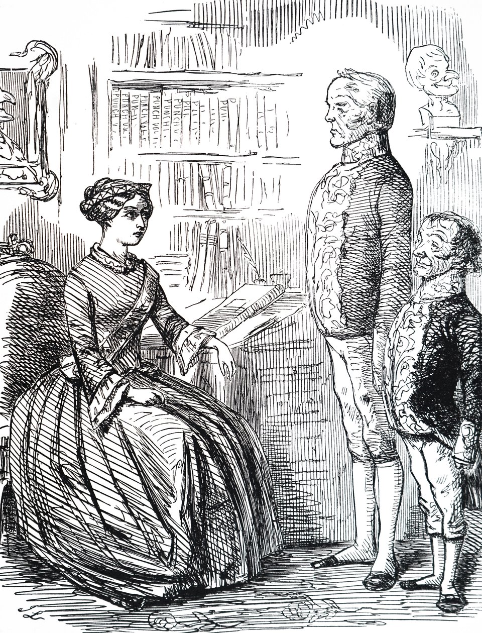 Henry John Temple, 3rd Viscount Palmerston överlämnar sin avskedsansökan till drottning Victoria. av Unbekannter Künstler