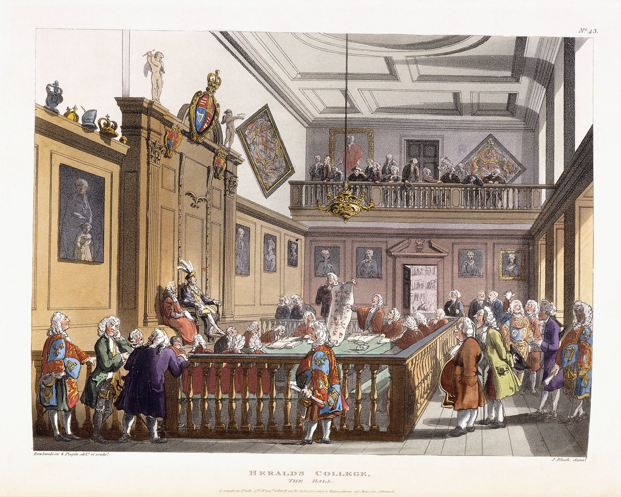 Heralds College: The Hall, från "The Microcosm of London", 1808-1810 av Unbekannt
