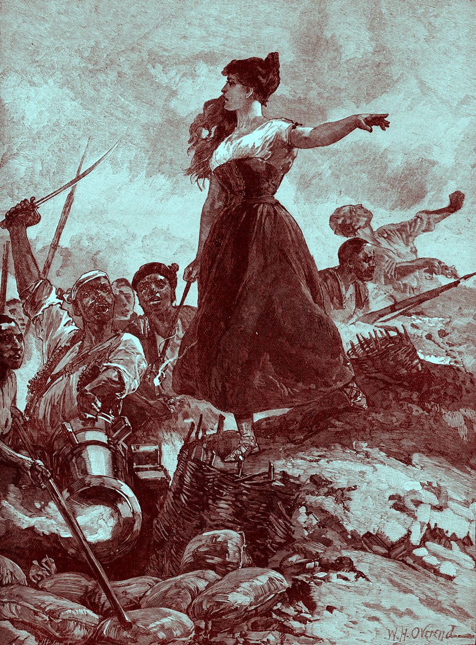 Heroism av Maid of Zaragossa, Spanien av Unbekannter Künstler