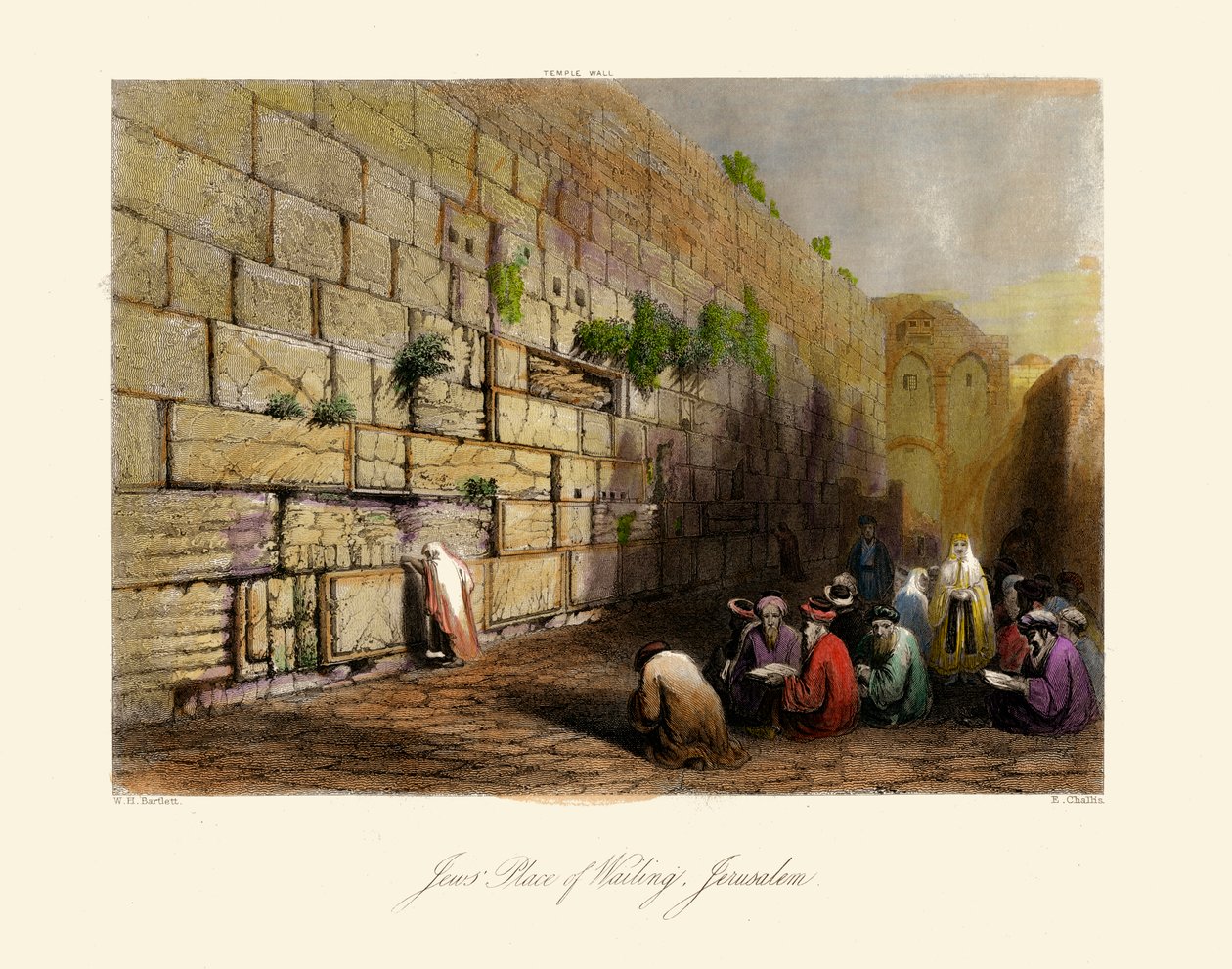 Heliga landet- Judar Klagoplatsen, Jerusalem -Bibeln av Unbekannter Künstler