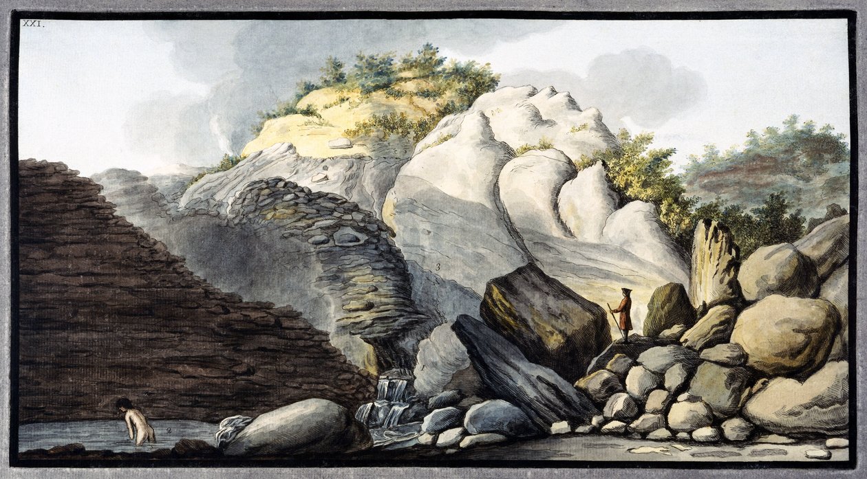 Varm källa i Solfaterra, nära Neapel, kungariket Neapel, ca 1760 av Unbekannter Künstler