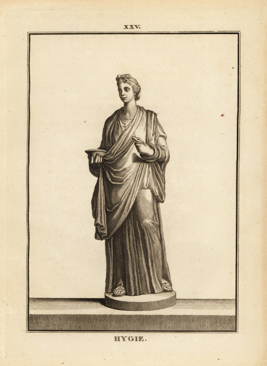 Hygieia, grekisk och romersk gudinna för hälsa och renlighet, dotter till medicinens gud Asclepius av Unbekannt