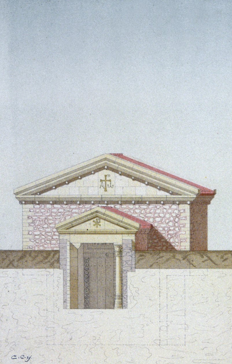 Hypogee Martyrium av Poitiers, ca 1880 (litografi) av Unbekannter Künstler