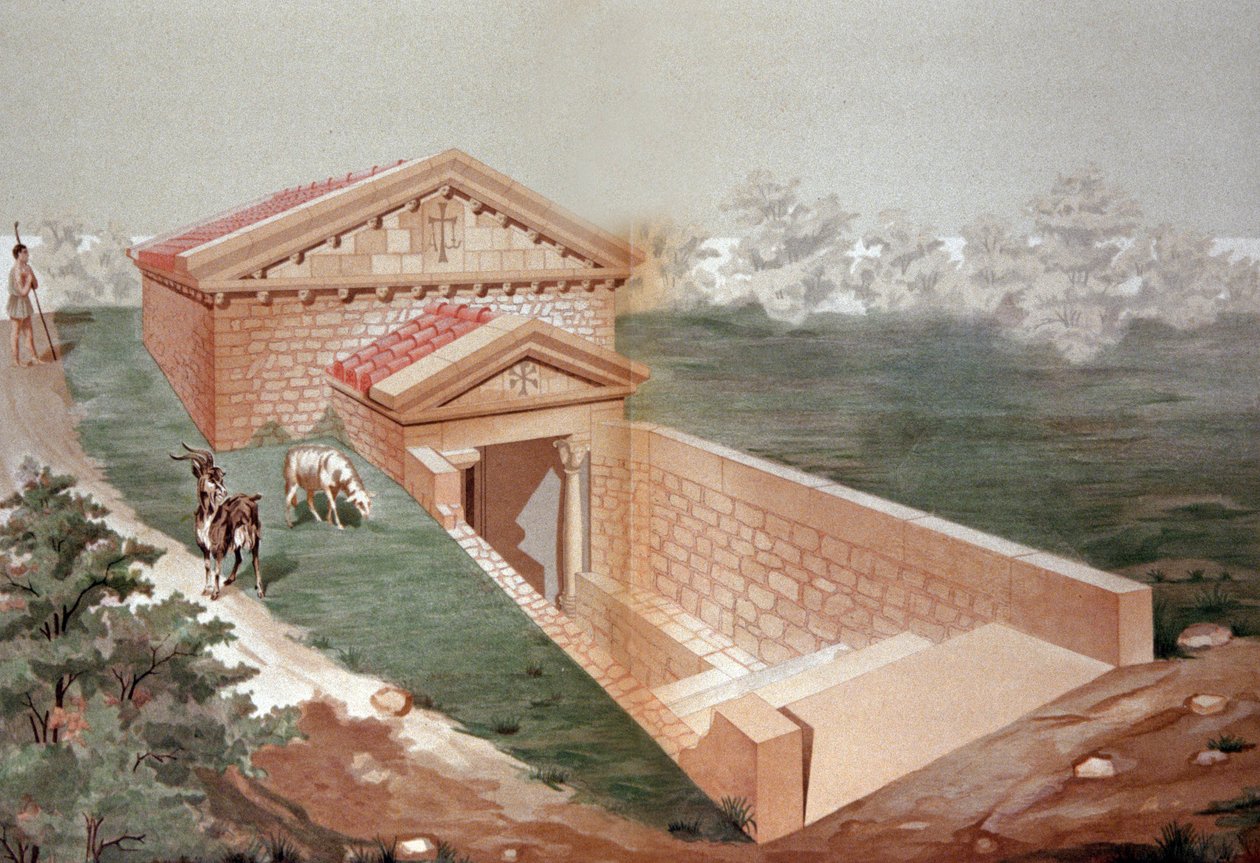 Hypogee Martyrium av Poitiers, ca 1880 (litografi) av Unbekannter Künstler