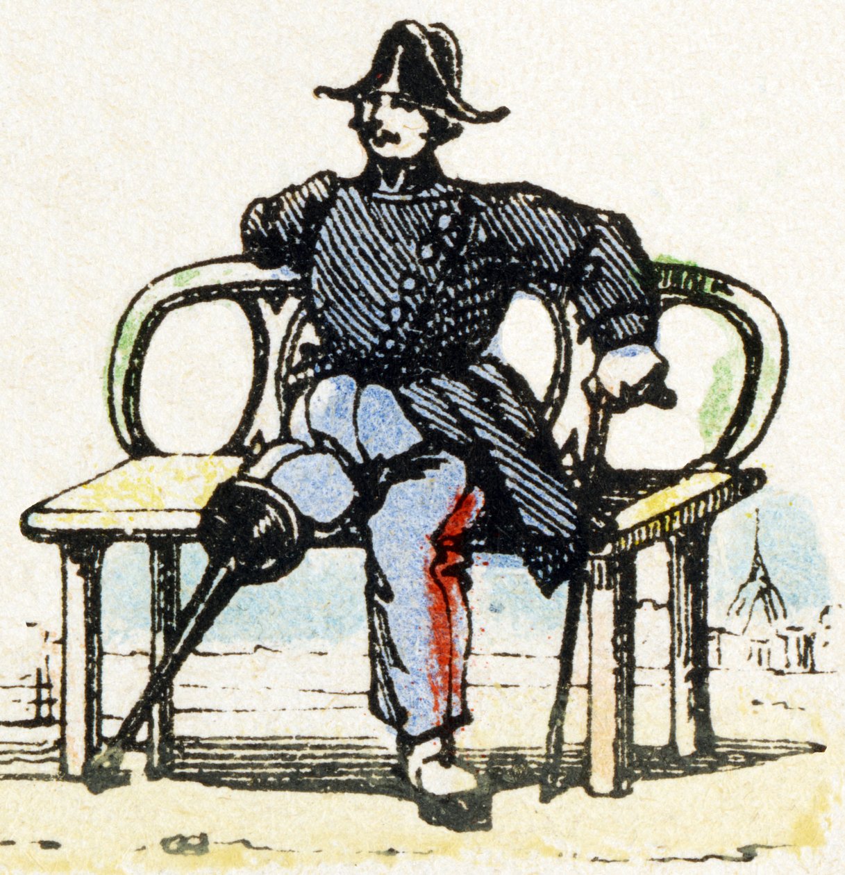 I - Invalide - Alfabetet - barnunderhållning - Bildepinal, populär serie c.1890 (illustration) av Unbekannt