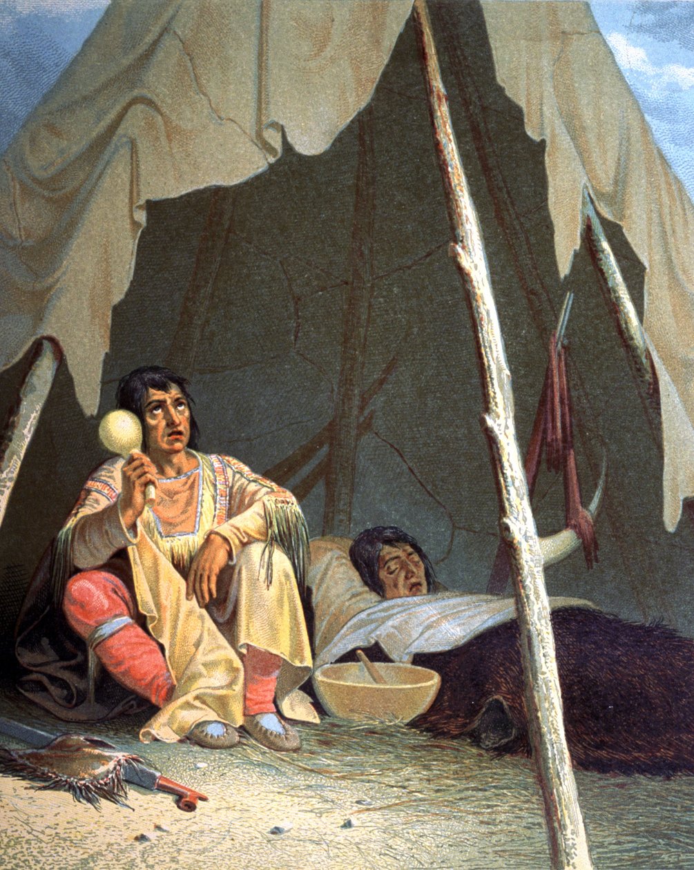 Indianstammar i Förenta staterna, USA, andra hälften av 1800-talet (illustration) av Unbekannter Künstler