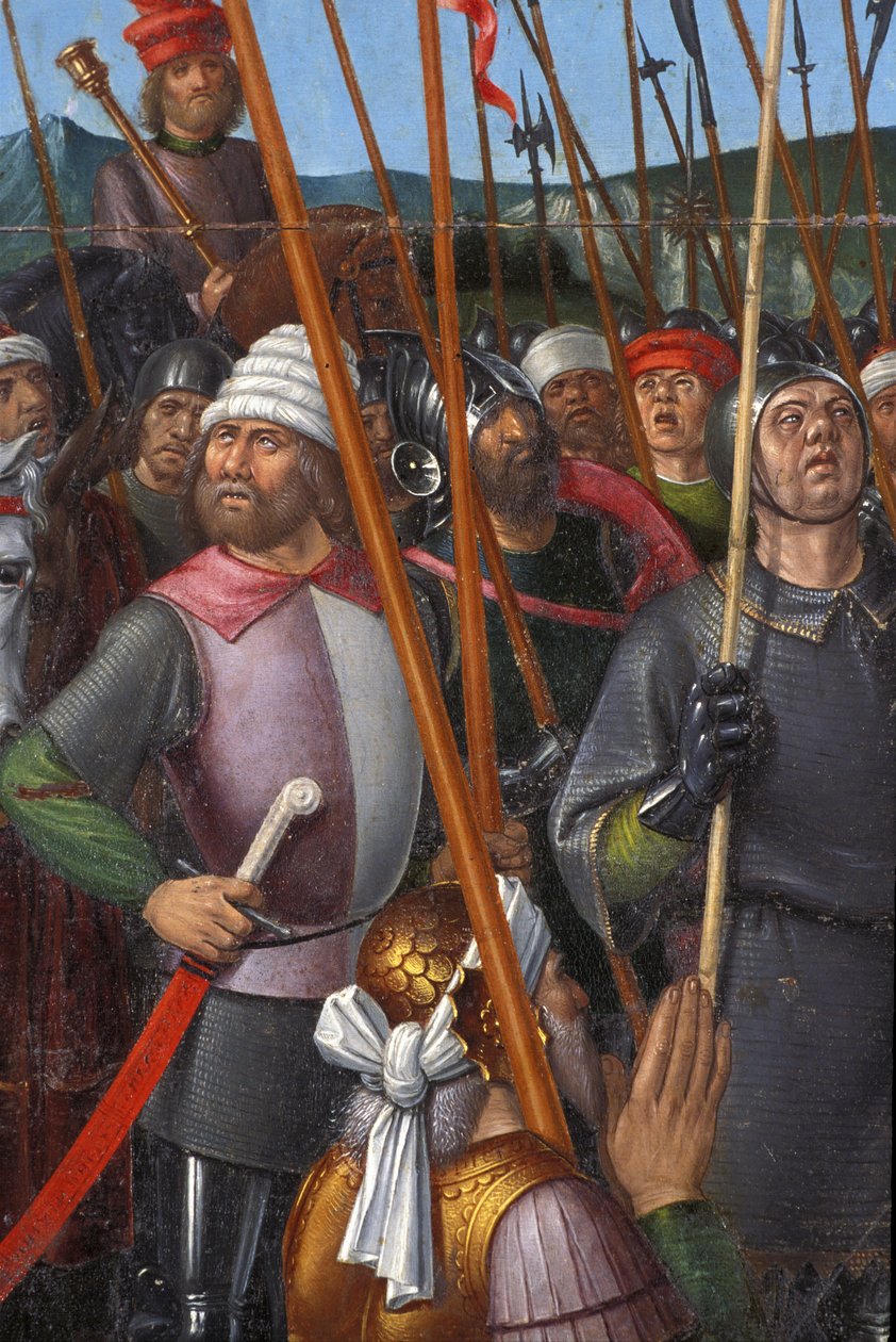 Indre et Loire N * 174 - Chateau de Loches - Detalj av altartavlan för korsfästelsen - Ecole de Jean Fouquet - 1485 - av Unbekannt