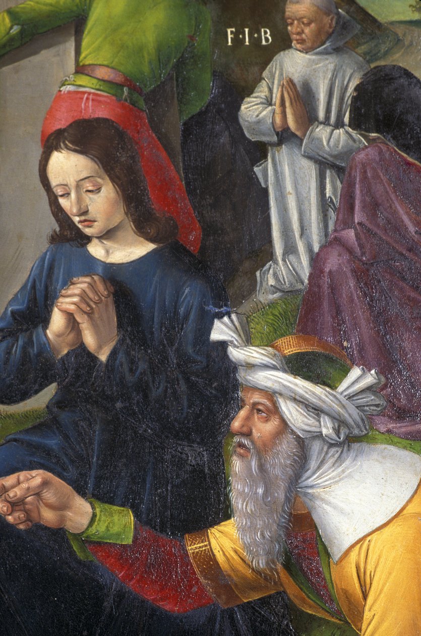 Indre et Loire N * 176 - Chateau de Loches - Detalj av altartavlan av korsfästelsen - Ecole de Jean Fouquet - 1485 - av Unbekannt