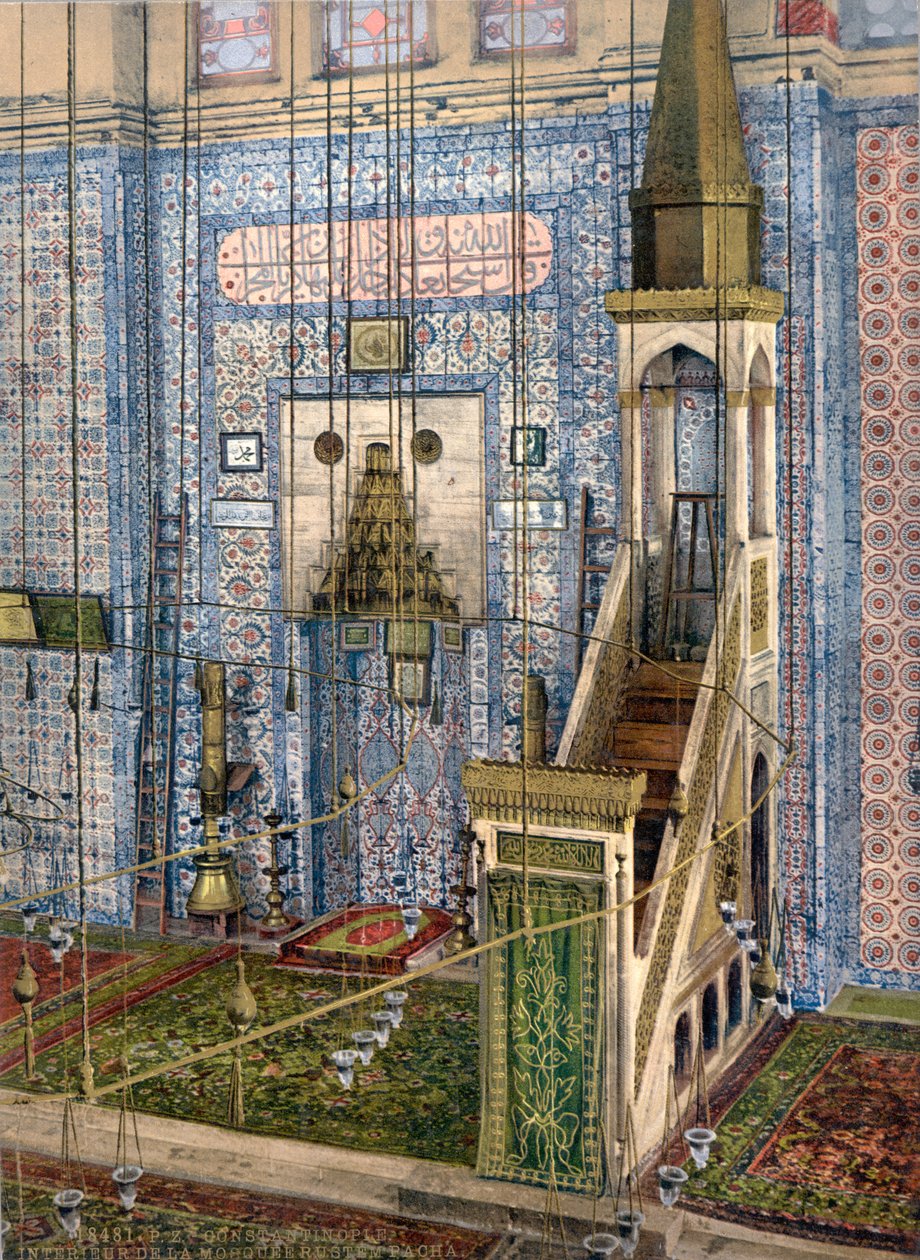 Interiör av Rüstem Pasha-moskén, Konstantinopel, ca 1890-1900 av Unbekannt