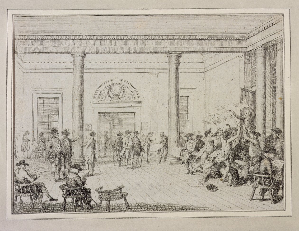 Börsens inre, ca 1790 (etsning) av Unbekannt