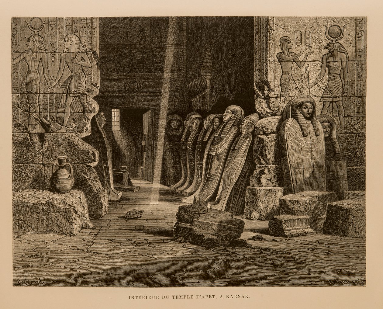 Inre vy av Apet-templet i Karnak, Egypten Illustration från Atlas of Egypt av Unbekannt
