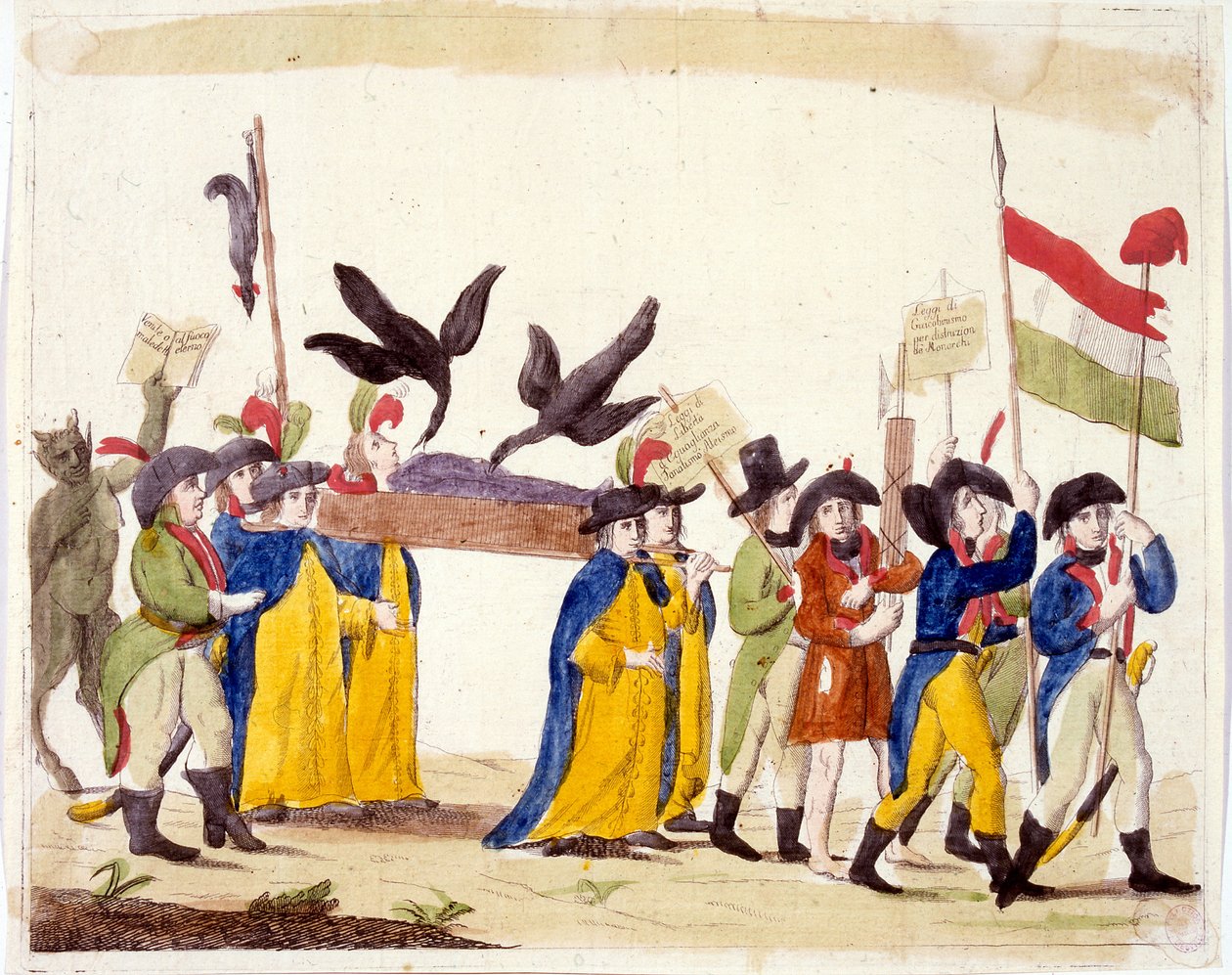 Italiensk illustration föreställande den franska revolutionen 1795 av Unbekannter Künstler