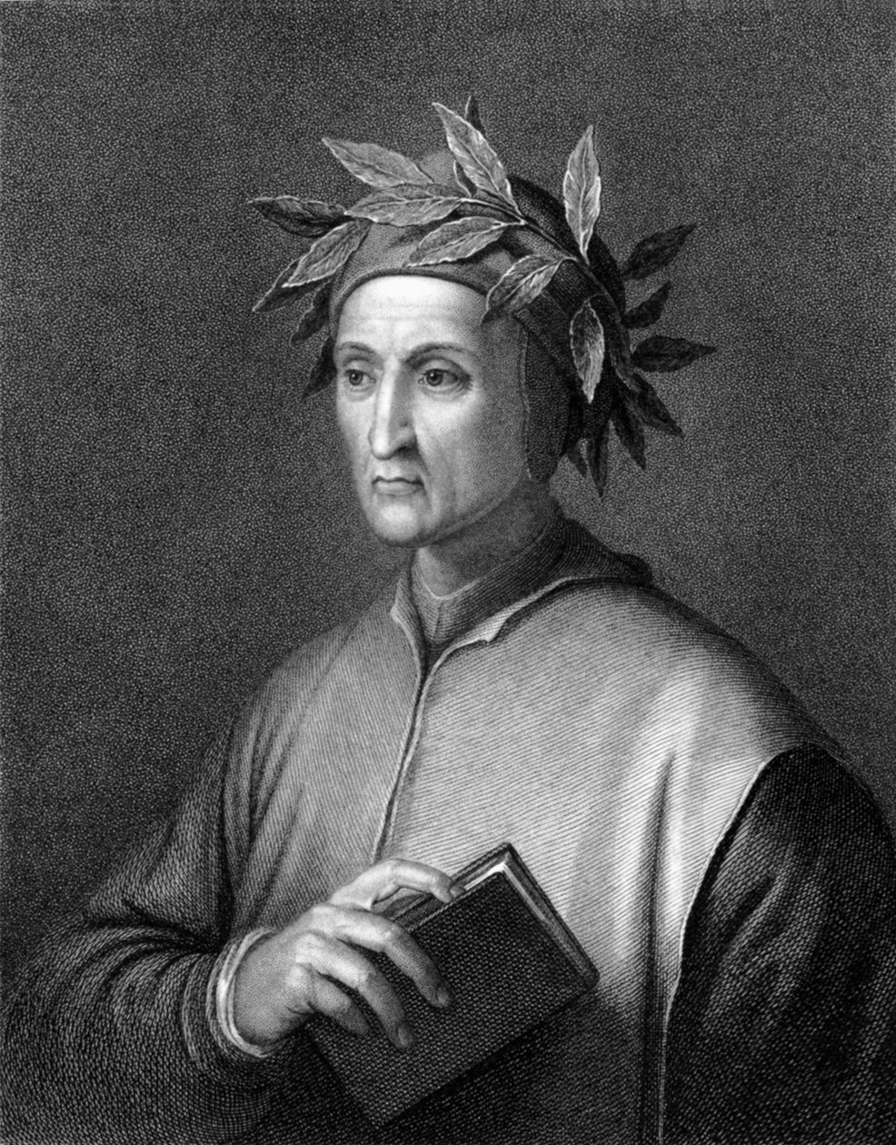 Italienska poeten Dante Alighieri (s/v foto) av Unbekannt