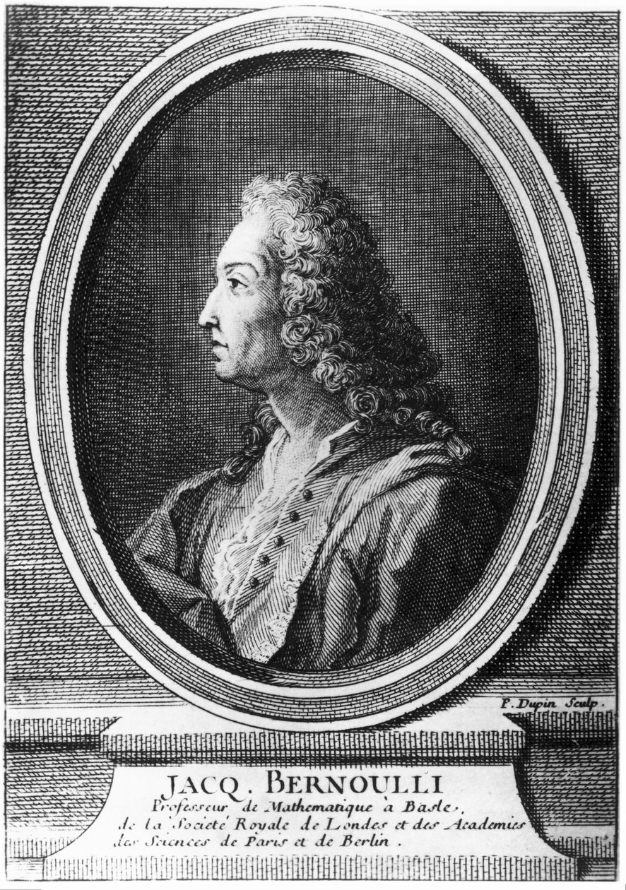 Jacques Bernoulli, schweizisk matematiker, ca 1700 av Unbekannt