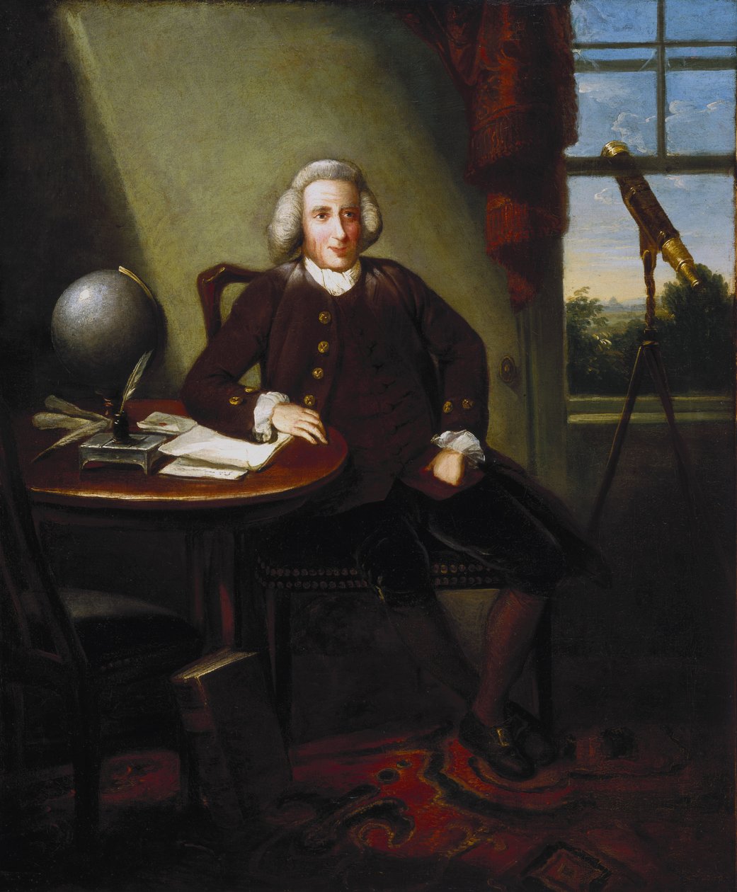 James Ferguson (1710-1776), brittisk astronom och konstnär (målare), i sin studie av Unbekannter Künstler