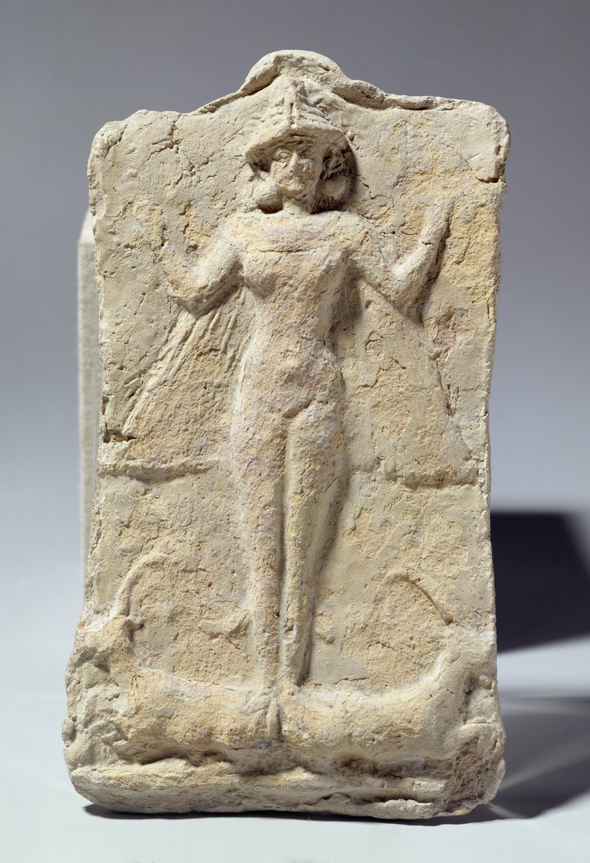 Burk dekorerad med symboliska motiv kring gudinnan Ishtar, babyloniska, ca 1700 f.Kr. (terrakotta) av Unbekannt