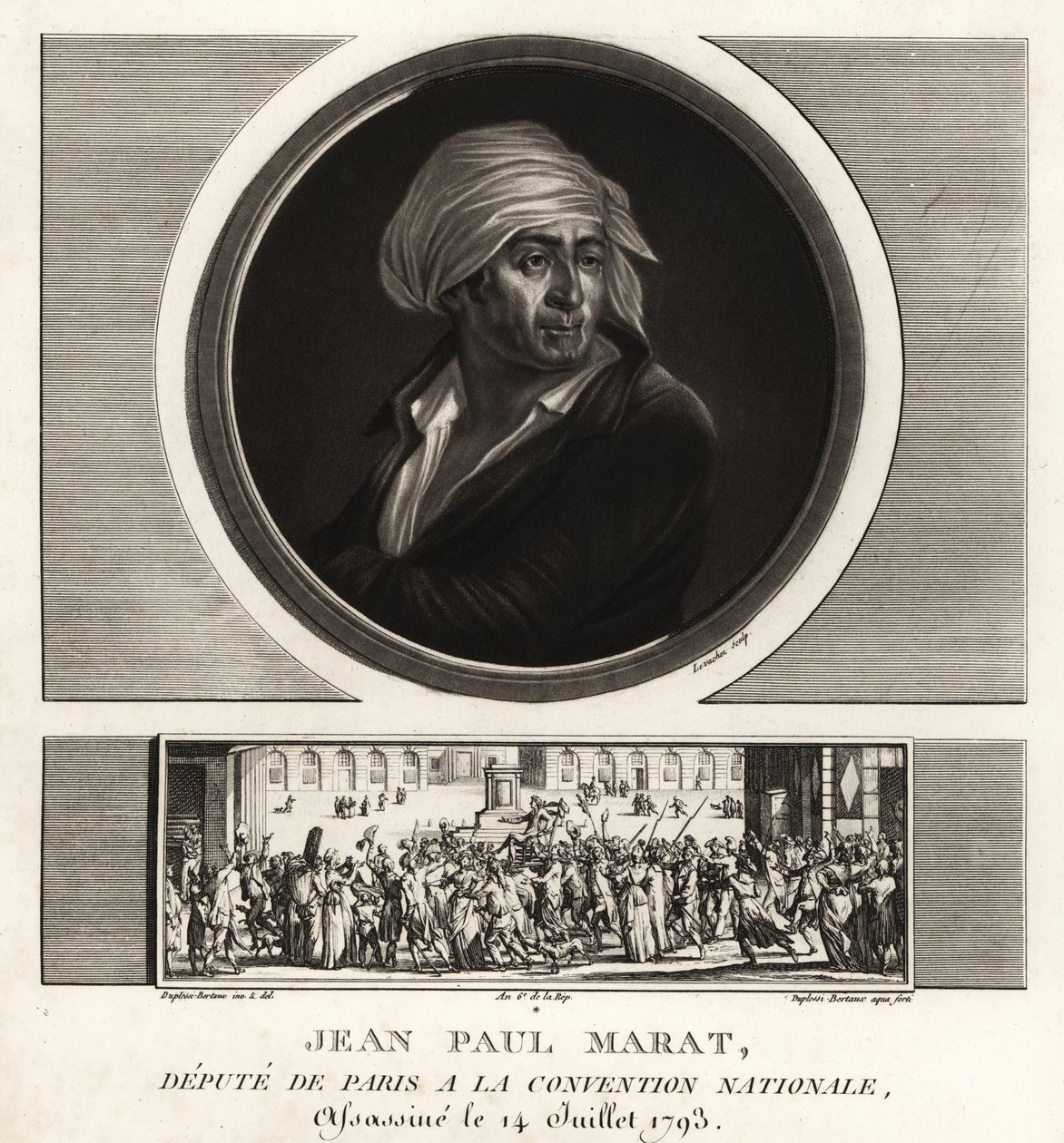 Jean Paul Marat, ställföreträdare för Paris i Nationalkonventet, mördades 1793 av Unbekannt