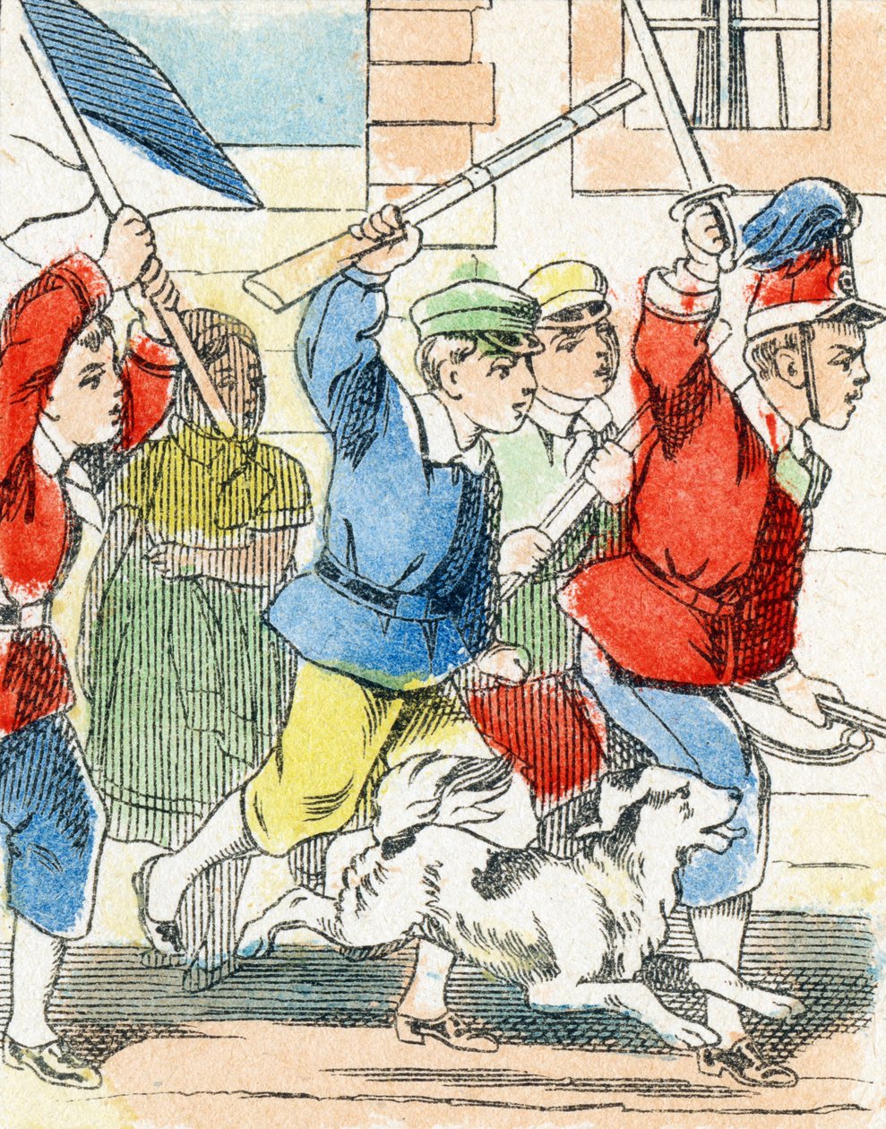 Spel: Assault - Alfabetet - barnunderhållning - Bildepinal, populär serie c.1890 (illustration) av Unbekannt